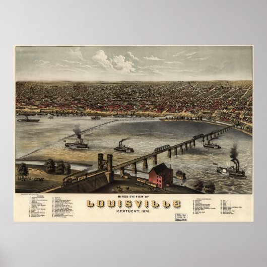 Louisville, Kentucky - 1876 (Ruger) BigMapBlog.com Poster (Vorne)