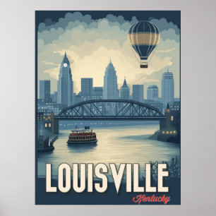 Louisville, Kentucky - Atemberaubende Aussicht auf Poster