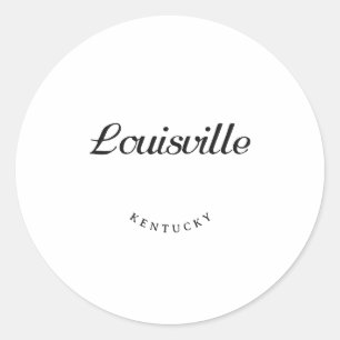 Louisville Kentucky Black Schriftart Runder Aufkleber