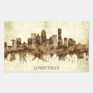 Louisville Kentucky Cityscape Rechteckiger Aufkleber