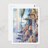 Louisville Kentucky Famous Travel Water Color Postkarte (Vorne/Hinten)