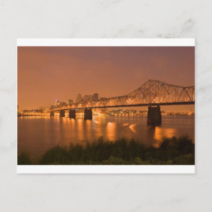 Louisville Kentucky Night Lights Bridge Ohio River Postkarte