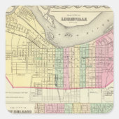 Louisville Kentucky Quadratischer Aufkleber (Vorderseite)
