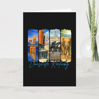 Louisville Kentucky Reisender Pinselstrich Souveni Karte