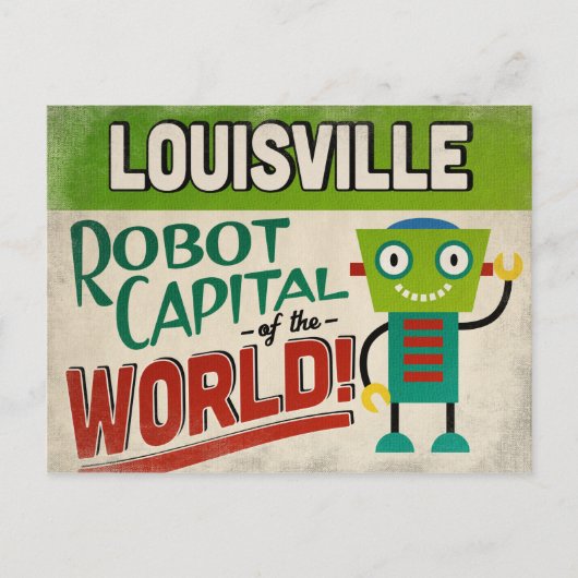 Louisville Kentucky Robot - Funny Vintag Postkarte (Vorderseite)