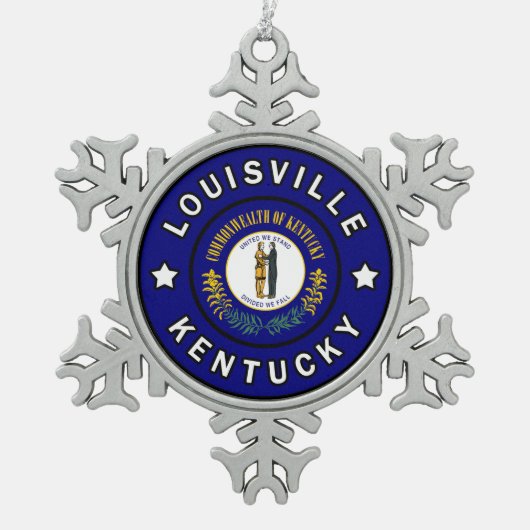 Louisville Kentucky Schneeflocken Zinn-Ornament (Vorderseite)