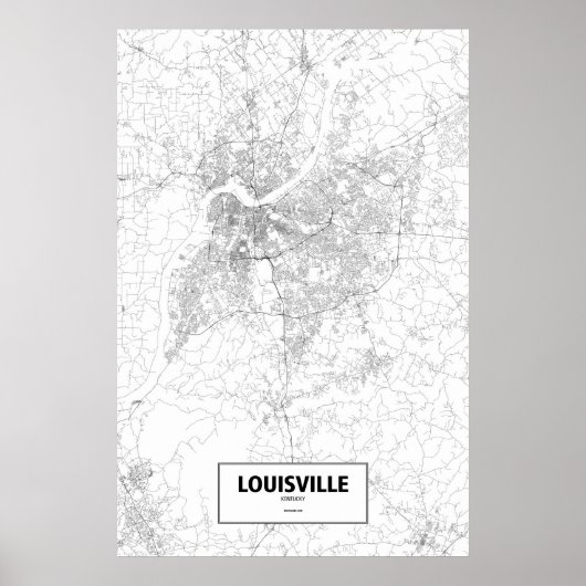 Louisville, Kentucky (schwarz auf weiß) Poster (Vorne)