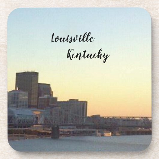 "LOUISVILLE, KENTUCKY SKYLINE" BEVERAGE COASTER GETRÄNKEUNTERSETZER (Vorderseite)
