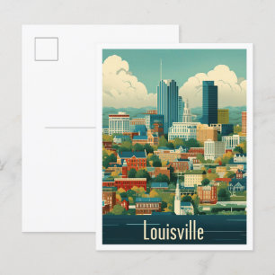 Louisville Kentucky US Vintage-Reiseillustration Postkarte