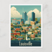 Louisville Kentucky US Vintage Travel Illustration Postkarte (Vorderseite)