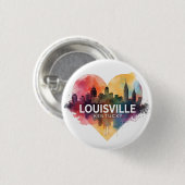 Louisville Kentucky USA Skyline Button (Vorne & Hinten)