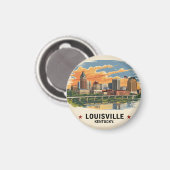 Louisville Kentucky USA Skyline Magnet (Vorderseite/Rückseite)