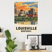 Louisville Kentucky USA Skyline Poster (Heimbüro)