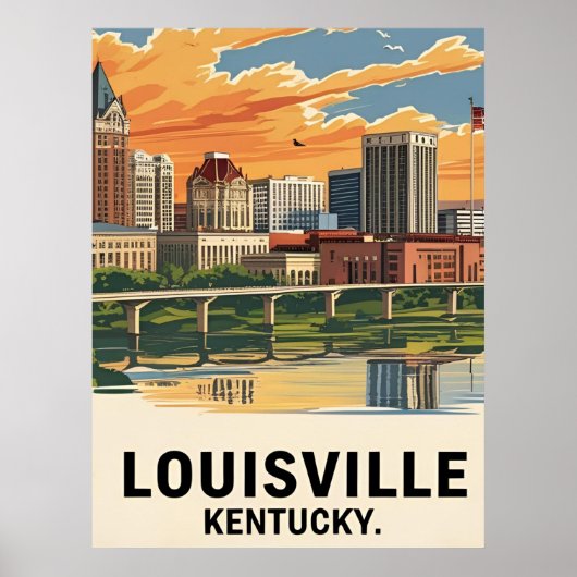 Louisville Kentucky USA Skyline Poster (Vorne)