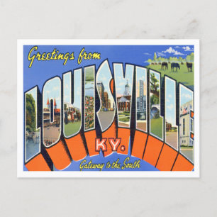 Louisville, Kentucky Vintage-Großbuchstaben-Postka Postkarte