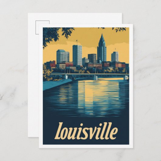 Louisville Kentucky Vintage Reise Illustration Postkarte (Vorne/Hinten)