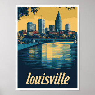 Louisville Kentucky Vintage-Reiseillustration Poster