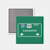 Louisville, KY Road Sign Magnet (Vorderseite/Rückseite)