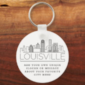 Louisville, KY Stylized Skyline | Benutzerdefinier Schlüsselanhänger (Vorderseite)