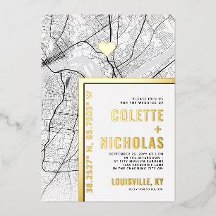 Louisville Love Locator   Stadt Themen Hochzeit Folieneinladung