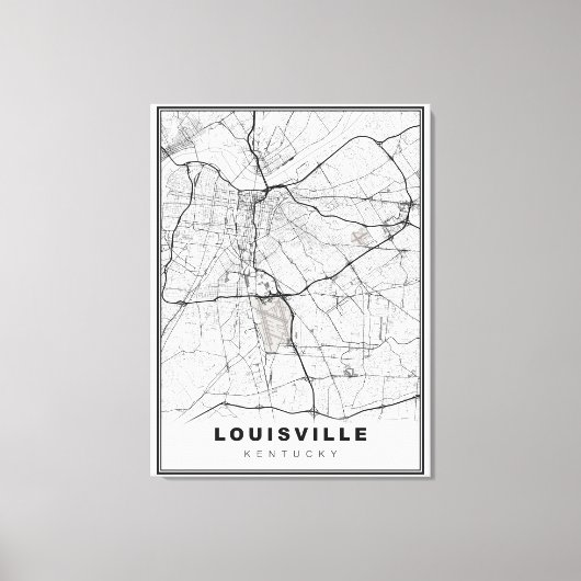 Louisville Map Leinwanddruck (Vorderseite)