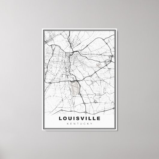 Louisville Map Leinwanddruck (Vorderseite)