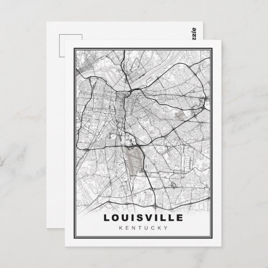 Louisville Map Postkarte (Vorne/Hinten)