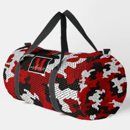 Louisville Red Black Bold Camo Printed Duffle Bag