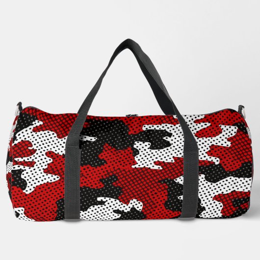 Louisville Red Black Bold Camo Printed Duffle Bag (Vorderseite)