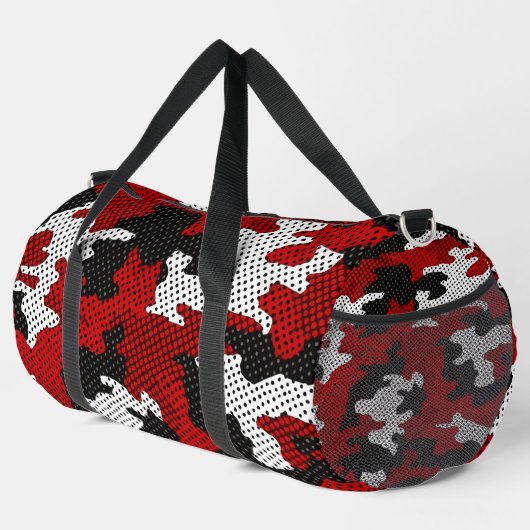 Louisville Red Black Bold Camo Printed Duffle Bag (Rechte Ecke)