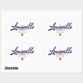 Louisville Script Ovaler Aufkleber (Blatt)