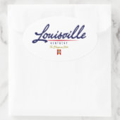 Louisville Script Ovaler Aufkleber (Tasche)