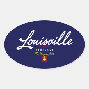 Louisville Script Ovaler Aufkleber