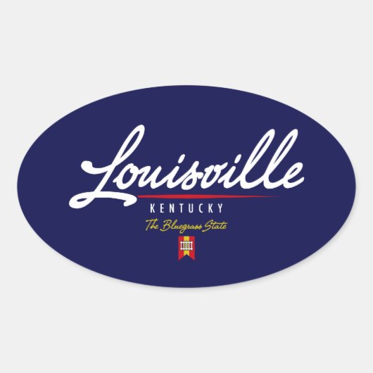 Louisville Script Ovaler Aufkleber (Vorderseite)