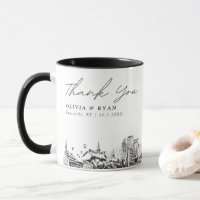 Louisville Sketch Simple Custom Wedding Coffee Tas