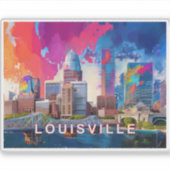 Louisville Skyline Abstrakte Kunst Aufkleber (Vorderseite)