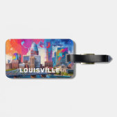 Louisville Skyline Abstrakte Kunst Gepäckanhänger (Rückseite horizontal)