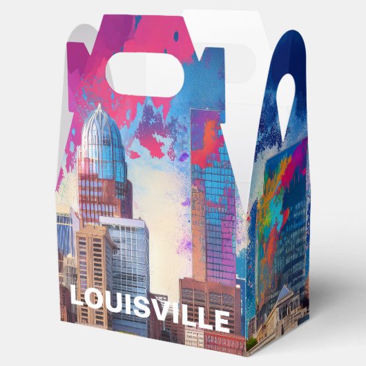 Louisville Skyline Abstrakte Kunst Geschenkschachtel (Geöffnet)