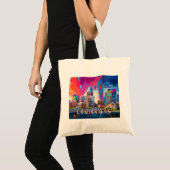 Louisville Skyline Abstrakte Kunst Tragetasche (Vorderseite (Produkt))