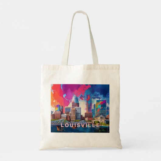 Louisville Skyline Abstrakte Kunst Tragetasche (Rückseite)