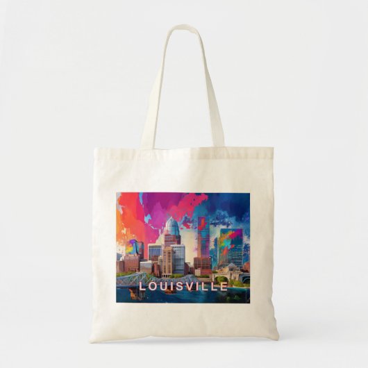 Louisville Skyline Abstrakte Kunst Tragetasche (Vorne)