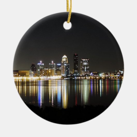 Louisville-Skyline nachts Keramikornament (Vorne)