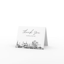Louisville Skyline Sketch Blank Danke Karte