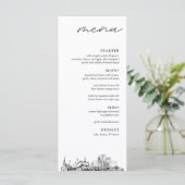 Louisville Skyline Wedding Dinner Menu Menükarte (Stehend Vorderseite)