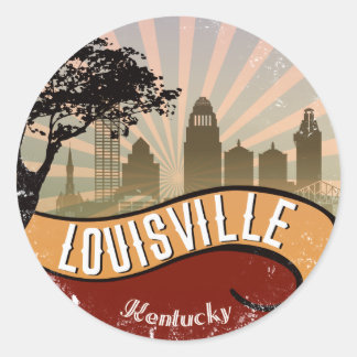 Louisville-Stadtskyline-Retro Vintager Aufkleber