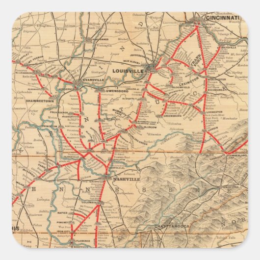 Louisville und Nashville Railroad Quadratischer Aufkleber (Vorderseite)