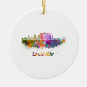 Louisville V2 Skyline in Aquarellfarbe Keramikornament (Vorne)
