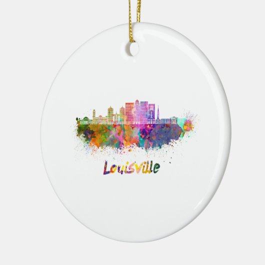 Louisville V2 Skyline in Aquarellfarbe Keramikornament (Links)
