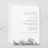 Louisville Wedding Elegant Skyline Einladung (Vorderseite)