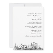 Louisville Wedding Elegant Skyline Einladung
